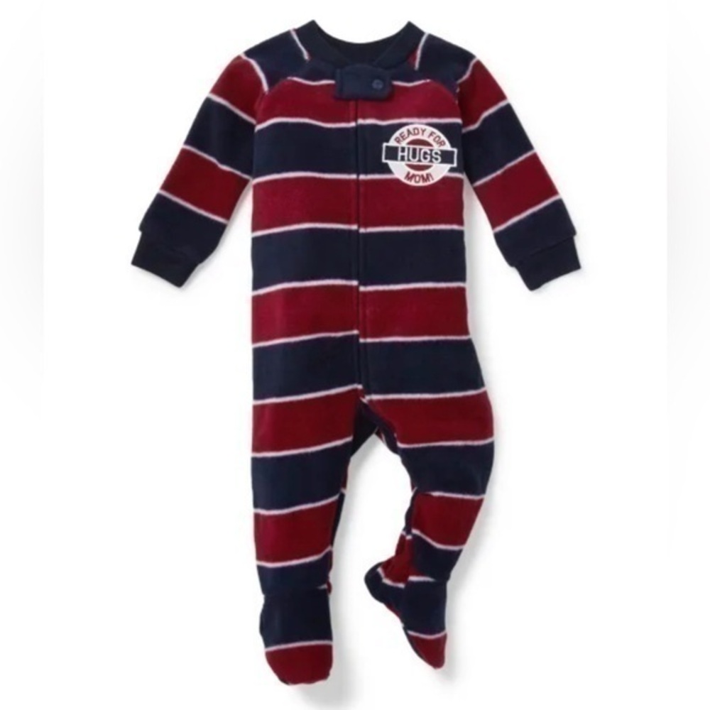 Baby Boy Mom Fleece One Piece Pajamas - Tidal Size 3-6 Months